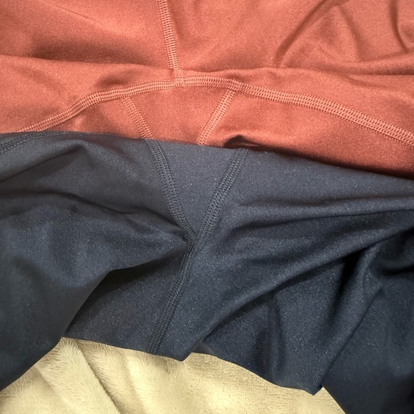 Women’s Athleta Bundle - Elation Sheen Navy and Rust Leggings - Picture 6 of 6